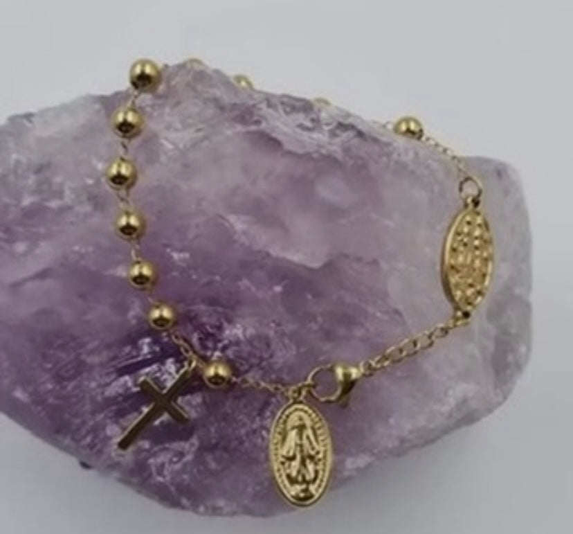 Cross Rosary Bracelet