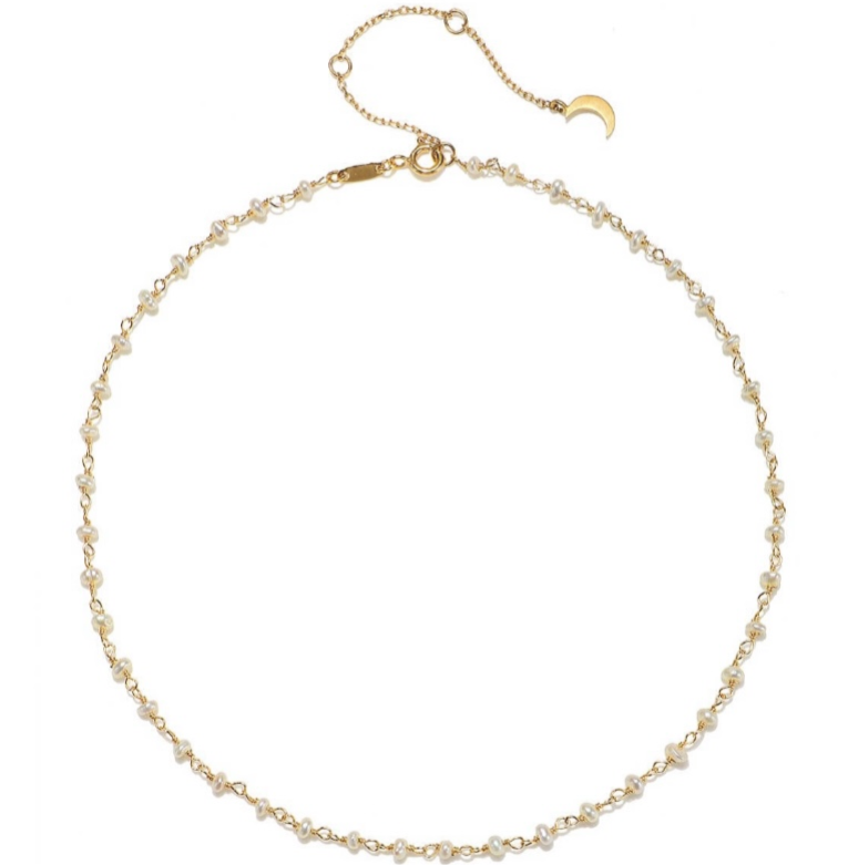 Pearl Crescent Moon Choker By Satya Jewelry