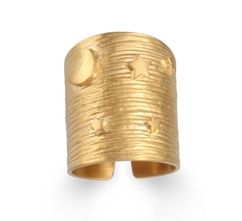 Moon & Stars Adjustable Ring By Satya Jewelry